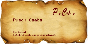 Pusch Csaba névjegykártya